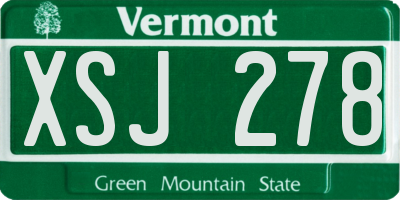 VT license plate XSJ278