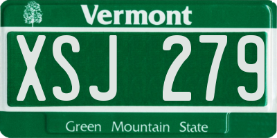 VT license plate XSJ279
