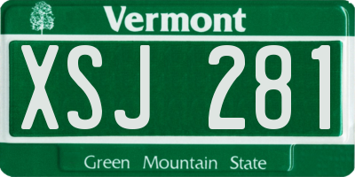 VT license plate XSJ281