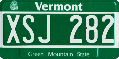 VT license plate XSJ282
