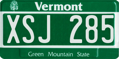 VT license plate XSJ285