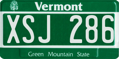 VT license plate XSJ286