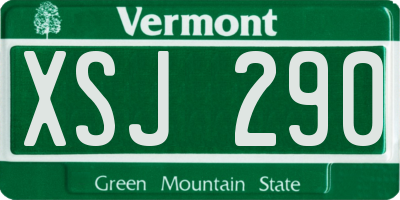VT license plate XSJ290