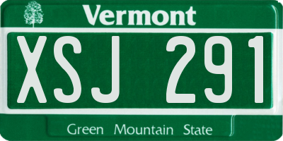 VT license plate XSJ291