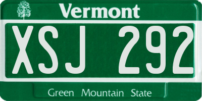 VT license plate XSJ292