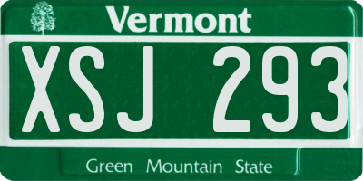 VT license plate XSJ293