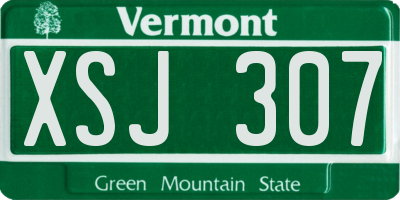 VT license plate XSJ307