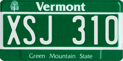 VT license plate XSJ310