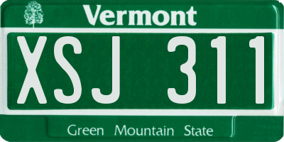VT license plate XSJ311