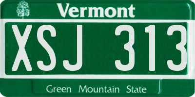 VT license plate XSJ313