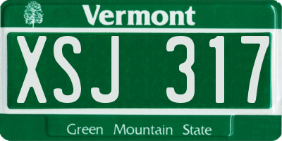 VT license plate XSJ317