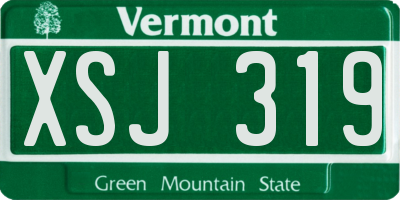 VT license plate XSJ319