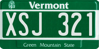VT license plate XSJ321