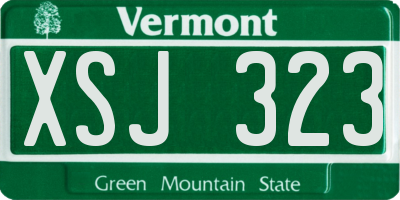 VT license plate XSJ323