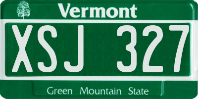 VT license plate XSJ327