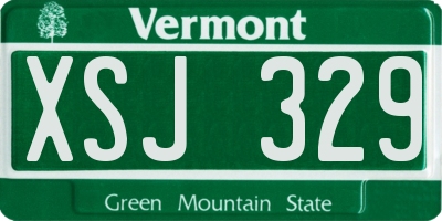 VT license plate XSJ329