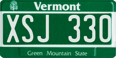 VT license plate XSJ330
