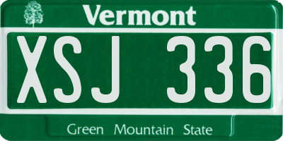 VT license plate XSJ336