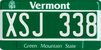 VT license plate XSJ338