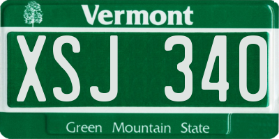 VT license plate XSJ340