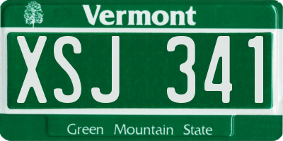 VT license plate XSJ341