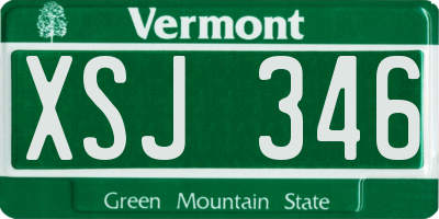 VT license plate XSJ346