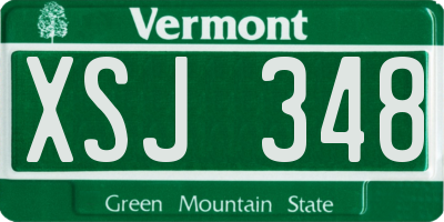 VT license plate XSJ348