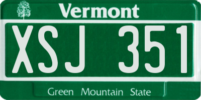 VT license plate XSJ351
