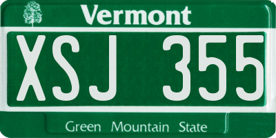 VT license plate XSJ355