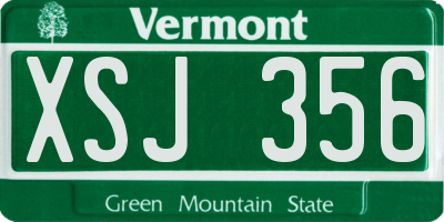 VT license plate XSJ356