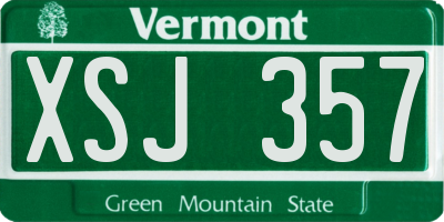 VT license plate XSJ357