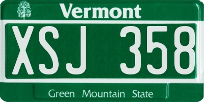 VT license plate XSJ358