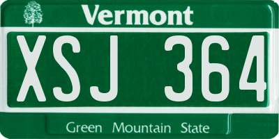 VT license plate XSJ364