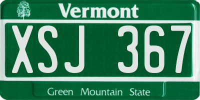 VT license plate XSJ367