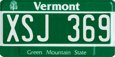 VT license plate XSJ369