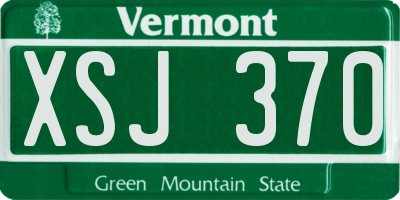 VT license plate XSJ370