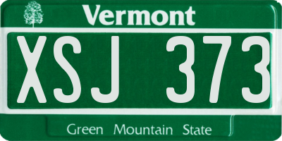 VT license plate XSJ373