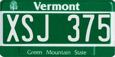 VT license plate XSJ375