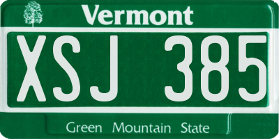 VT license plate XSJ385