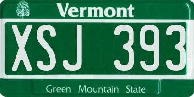 VT license plate XSJ393