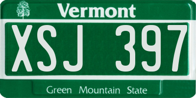 VT license plate XSJ397