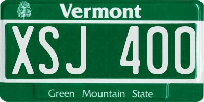 VT license plate XSJ400