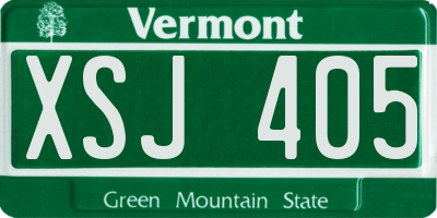 VT license plate XSJ405