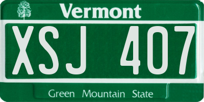 VT license plate XSJ407