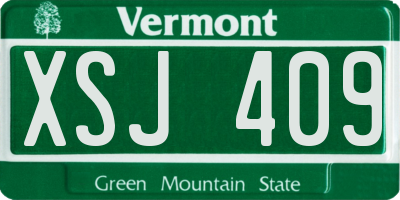 VT license plate XSJ409