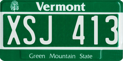 VT license plate XSJ413