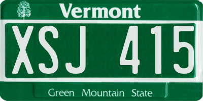 VT license plate XSJ415