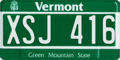 VT license plate XSJ416