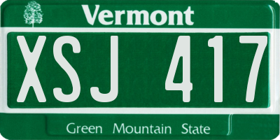 VT license plate XSJ417