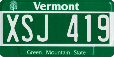 VT license plate XSJ419